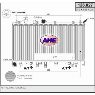 128027  RAD SUBARU Forester 2.5 Turbo +/-AC M/AT   08-