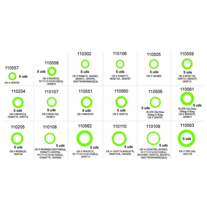 20110500  KIT JUNTAS MANTENIMIENTO OPEL (KIT 1)