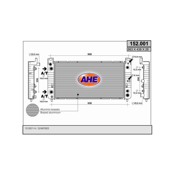 152001  RAD HUMMER H2 6.0 +/-AC M/AT 02-04