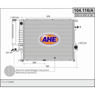 104116/A  RAD BMW E39 520/523/528 AC   95-98