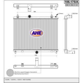 106175/A  RAD CITROEN/PEUGEOT C5 III/407/508 1.6/1.6HDi/2.0H