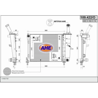 109422/O  RAD FIAT Nuova Panda 1.2 +/-AC  12-