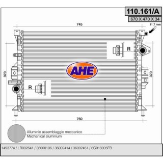 110161/A  RAD FORD Mondeo 2.5Turbo +/-AC MT 07-