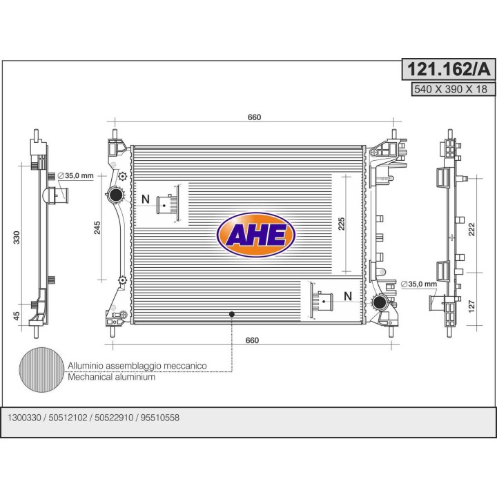 121162/A  RAD OPEL Combo 12-