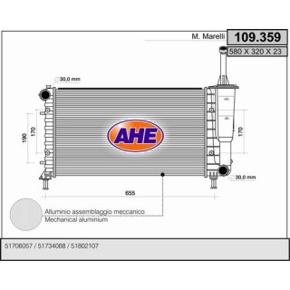 109359  RAD FIAT Idea 1.2 16V M +/- AC