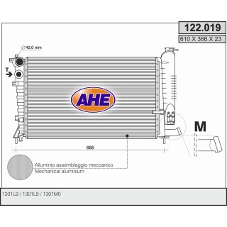 122019  RAD PEUGEOT 306 (7B,N3,N5) 1.9Turbodiesel M +/-AC