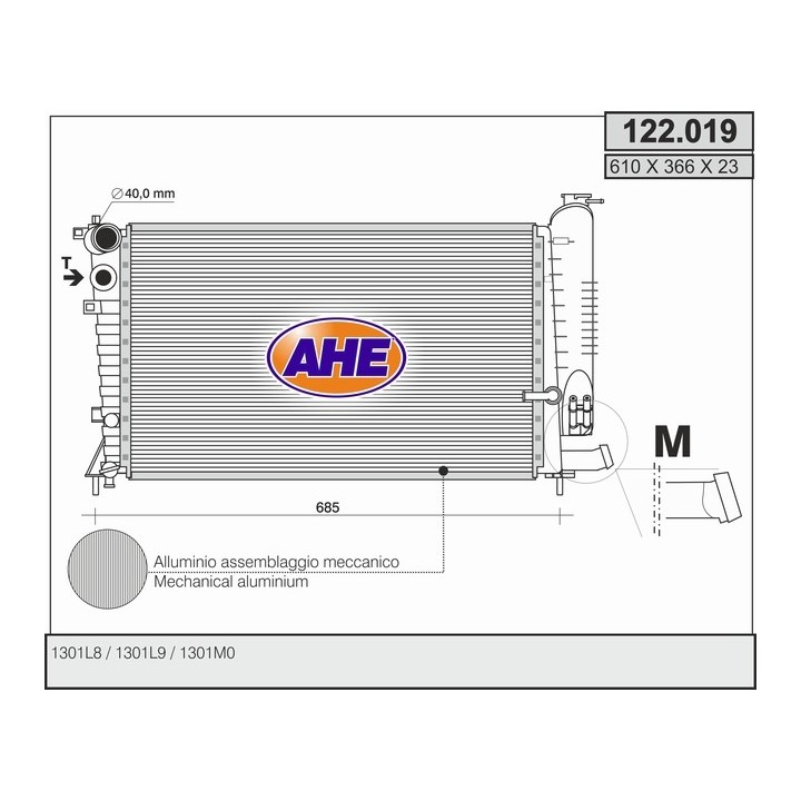 122019  RAD PEUGEOT 306 (7B,N3,N5) 1.9Turbodiesel M +/-AC