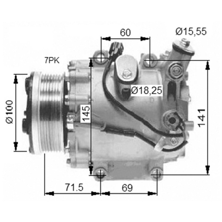 20130663  SD TRSE07 A/D PV7 100MM 12V V-B