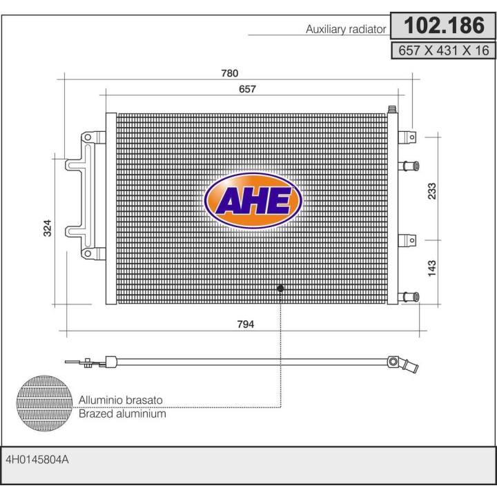 102186  RAD  Aux. AUDI A8 3.0TFSi/4.0TFSi/S8 06.10-