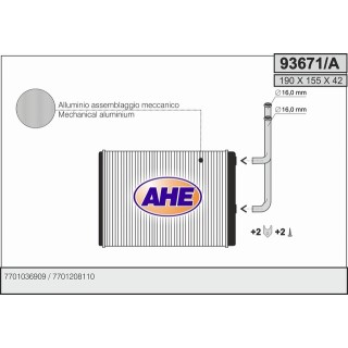 93671/A  HEATER RENAULT Twingo