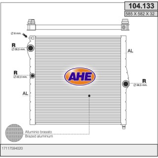 104133  RAD  BMW E70/E71/E72/F15/F16/F86 X5/X6 M +/-AC M/A