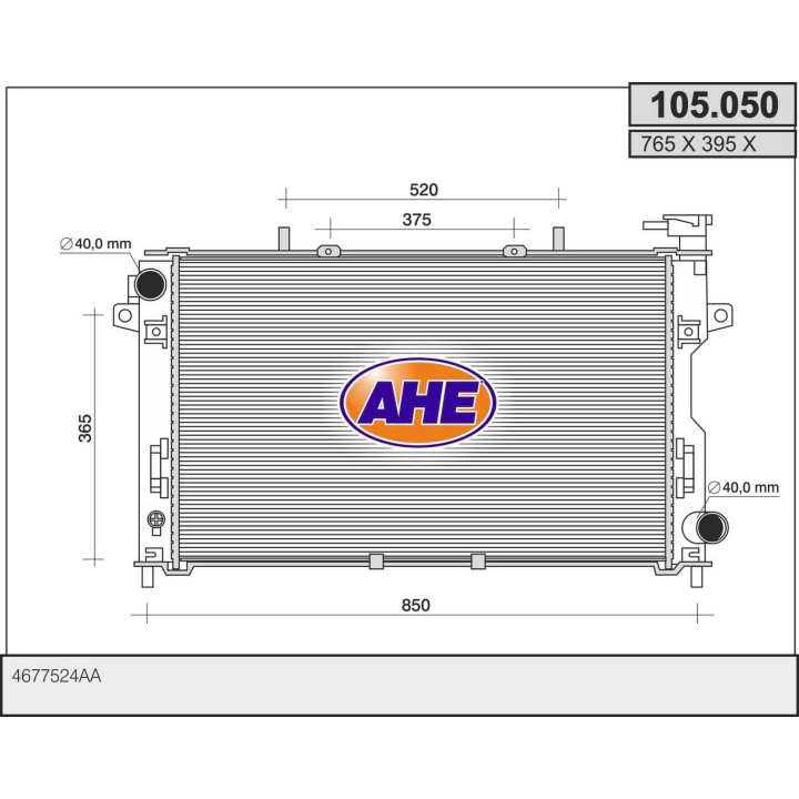 105050  Rad. CHRYSLER Voyager 2.4 +/-AC AT 04.01-05.07