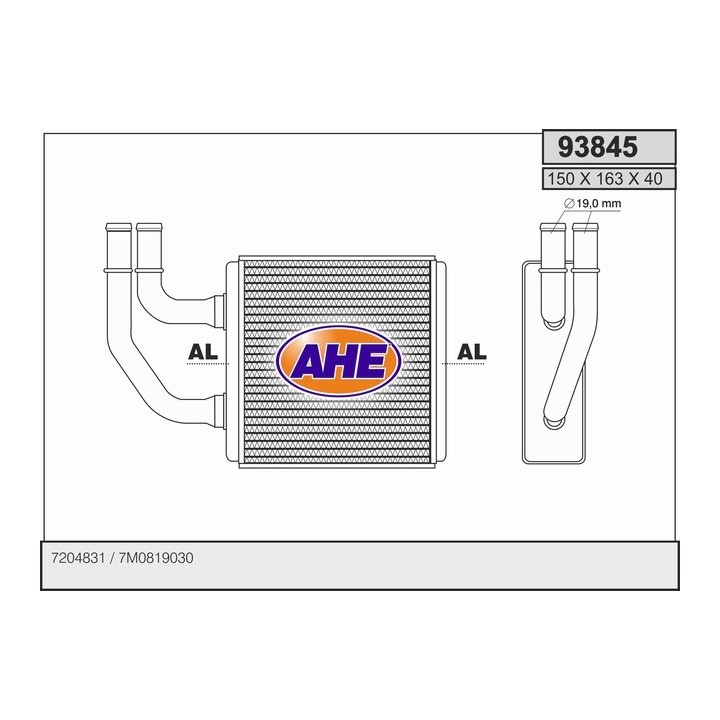 93845  HEATER CORE FORD GALAXY LL / VW SHARAN LL ADD.