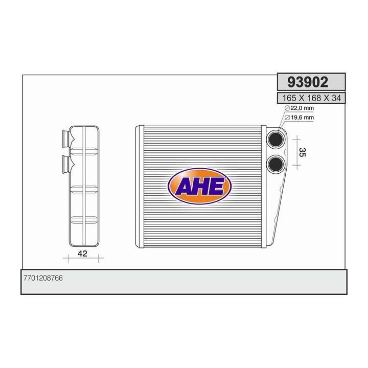 93902  HEATER CORE RENAULT CLIO III 06.05 -