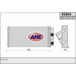 93804  HEATER CORE FIAT PALIO 01-