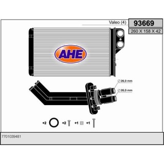 93669  HEATER CORE RENAULT LAGUNA I/II