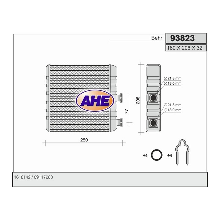 93823  HEATER CORE OPEL ZAFIRA