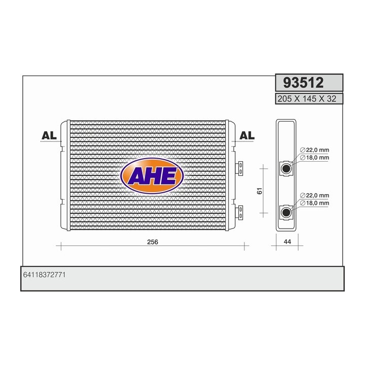 93512  HEATER CORE BMW E46