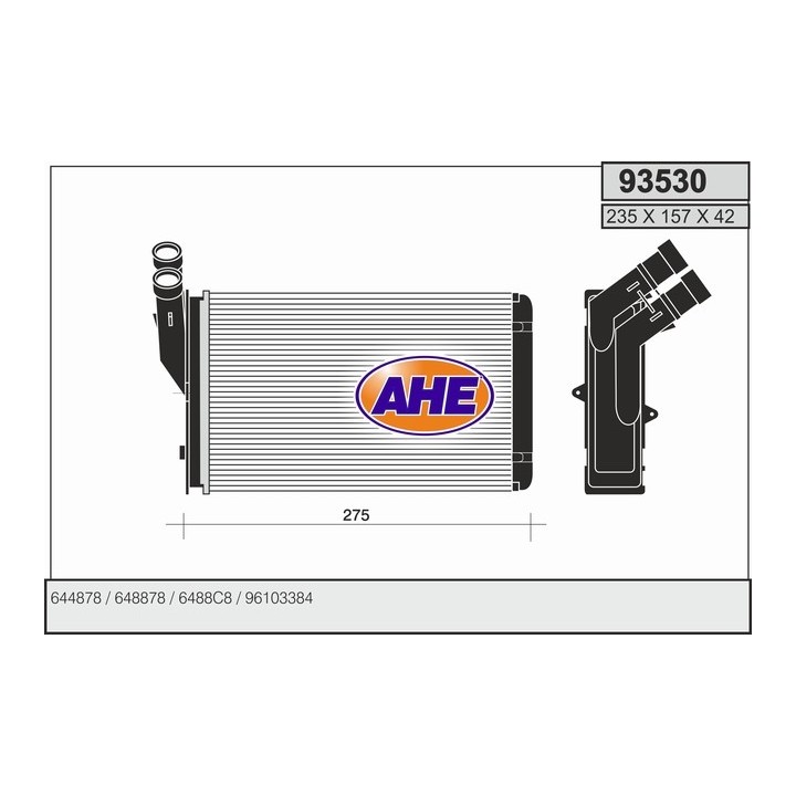 93530  HEATER CORE PSA 306/ZX/XSARA/BERLINGO (tipo Valeo)