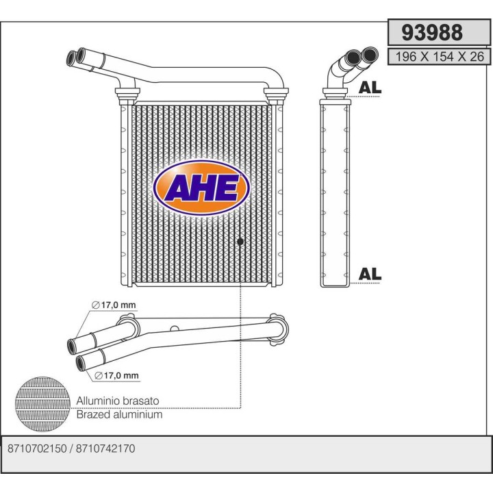 93988  HEATER TOYOTA Auris/Corolla/Prius/Rav 4 /Rav 4 06-