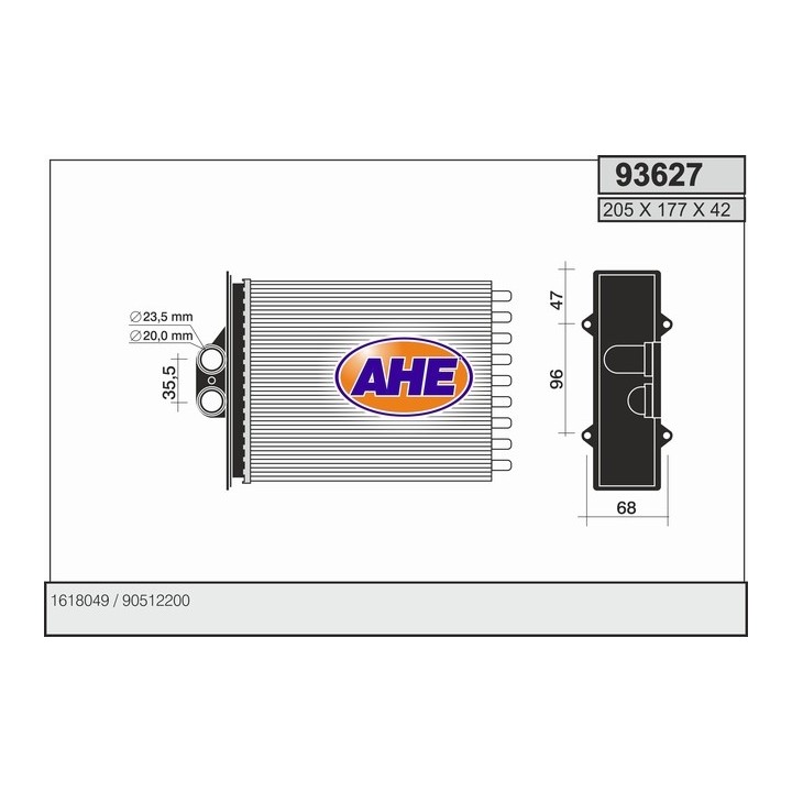 93627  HEATER CORE OPEL VECTRA B