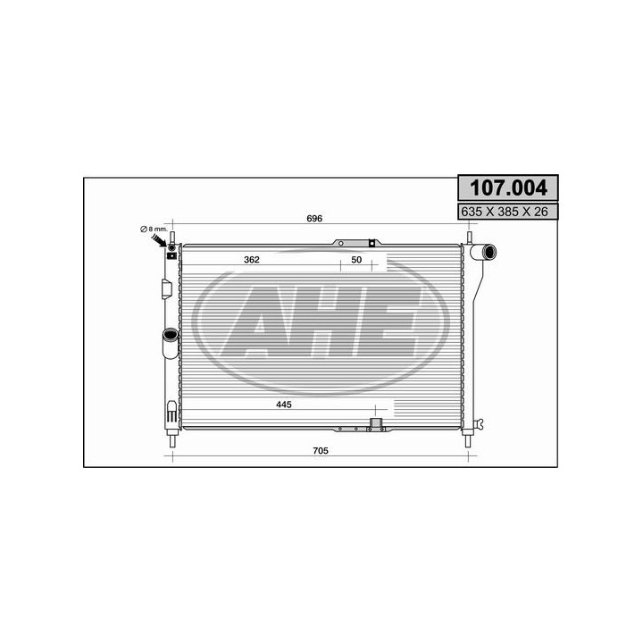 107004  RAD DAEWOO - CHEVROLET Espero 1.5-1.8/2.0 CD M