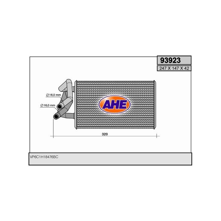 93923  HEATER CORE FORD TRANSIT VII + AC
