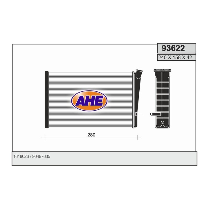 93622  HEATER CORE OPEL OMEGA B