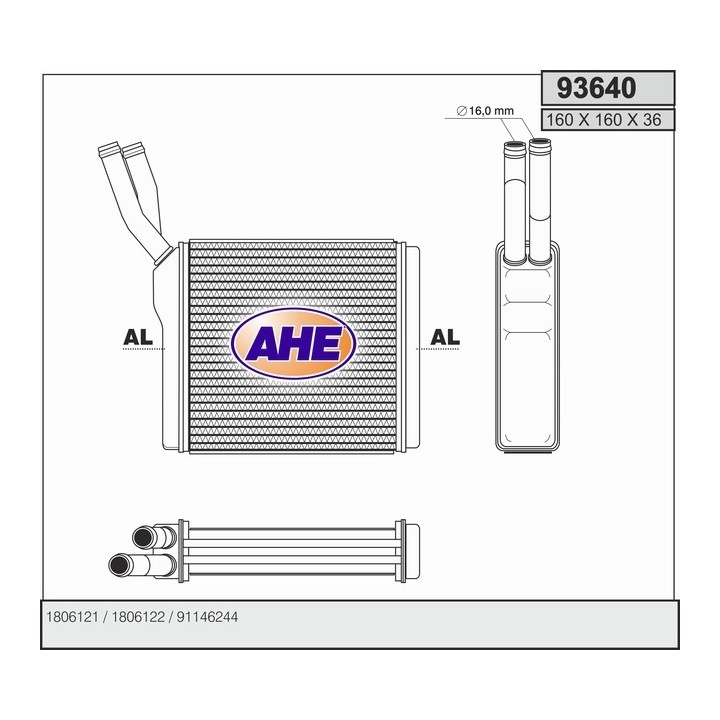 93640  HEATER CORE OPEL FRONTERA