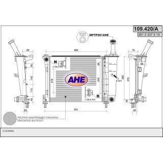 109420/A  RAD LANCIA Ypsilon 1.2 +/-AC  11-
