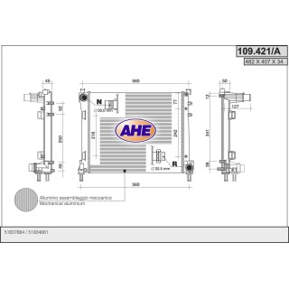 109421/A  RAD LANCIA Ypsilon 0.9/1.3Mjet +/-AC 11-