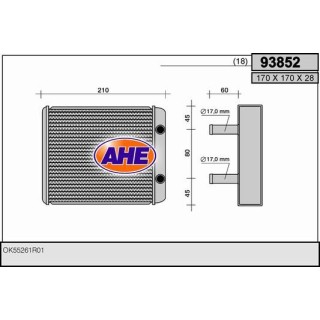 93852  HEATER CORE KIA CARNIVAL ADD. 98 -00
