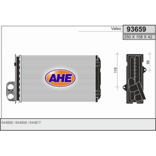 93659  HEATER CORE PSA 405 I/II