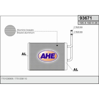 93671  HEATER CORE TWINGO 93  (HARRISON/DELPHI)