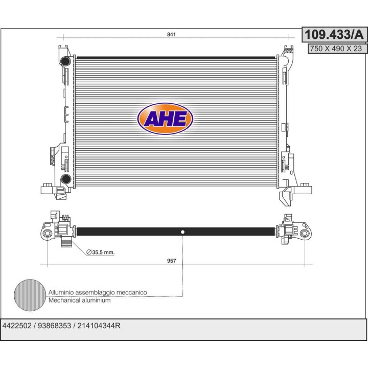 109433/A  RAD FIAT/OPEL/RENAULT Talento/Vivaro/Trafic III 14