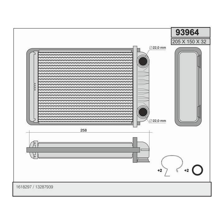 93964  HEATER OPEL Astra J 11.09-