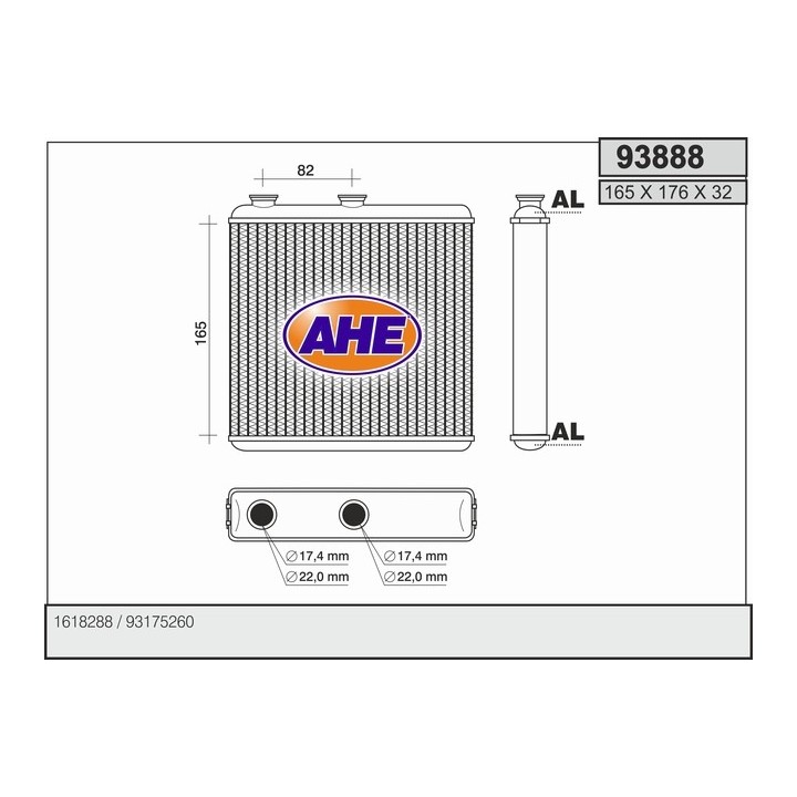 93888  HEATER CORE OPEL MERIVA 05.03-