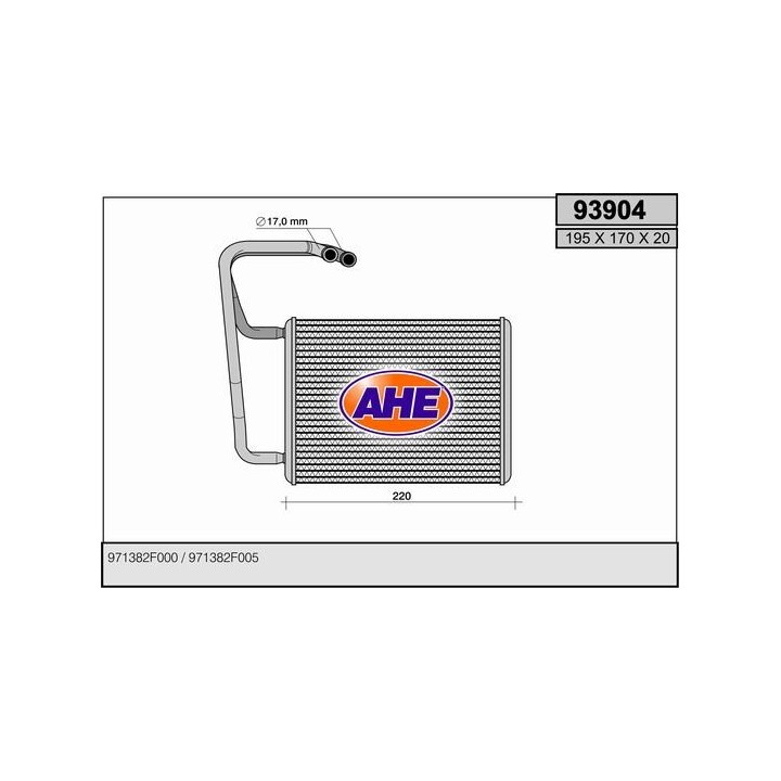 93904  HEATER CORE KIA CERATO 07.04-
