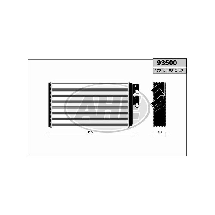 93500  HEATER CORE AUDI 100/200/V8/A6