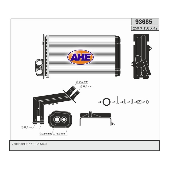 93685  HEATER CORE RENAULT MEGANE SCENIC
