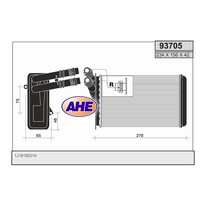 93705  HEATER CORE AUDI A3/BORA/BEETLE