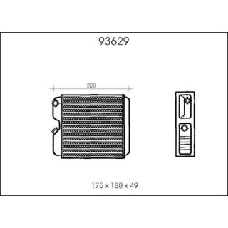 93629  CALEFACTOR OPEL ASTRA F SIN TUBOS ORIFICIO 21