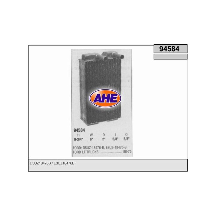 94584  HEATER CORE FORD TRUCKS