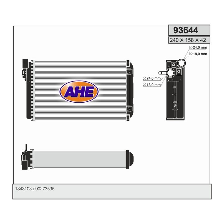 93644  HEATER CORE OPEL OMEGA A/SENATOR B