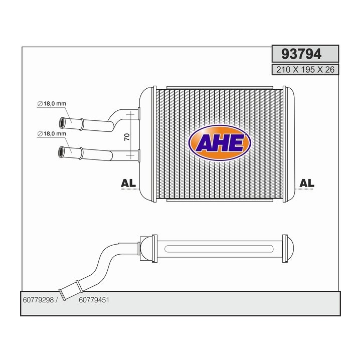 93794  HEATER CORE ALFA ROMEO 156