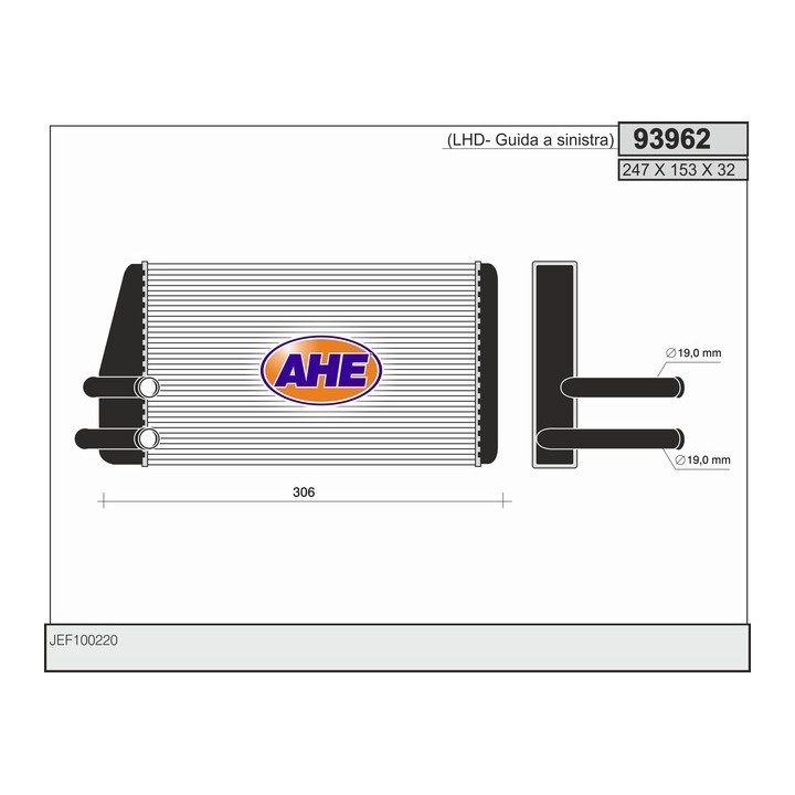 93962  HEATER LAND ROVER Defender 2.5/2.5TD/3.5/3.9 90-