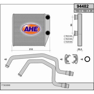 94482  HEATER CORE FIAT GRANDE PUNTO 05-