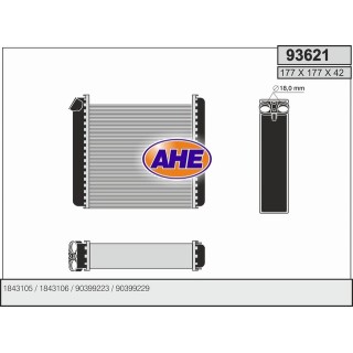 93621  HEATER CORE OPEL CALIBRA/VECTRA A
