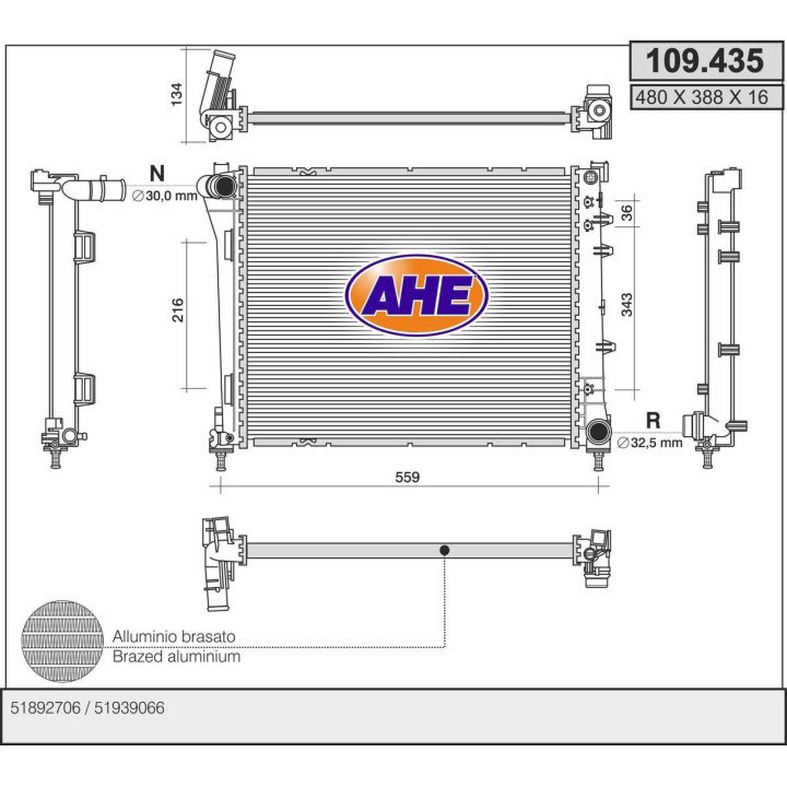 109435  RAD Fiat Panda (312) 0,9 Twinair +/-AC   12-