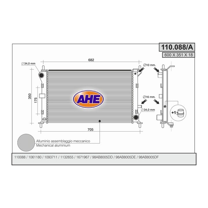 110088/A  FORD Focus I 1.4-1.6-1.8 16V    M   AC
